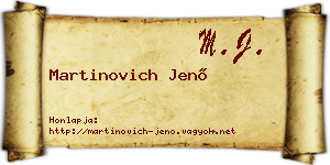 Martinovich Jenő névjegykártya